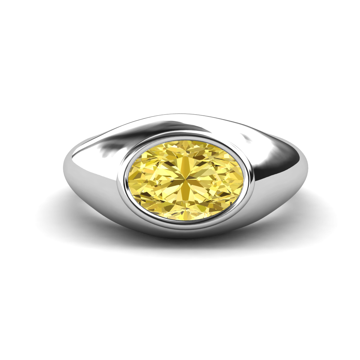 Dianne 2.60 ct Oval Shape Created Yellow Sapphire Women Solitaire Engagement Ring 